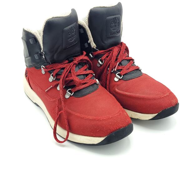 Timberland Westford Mid Embossed Hi Top red black white men's size 11.5 - Picture 2 of 9